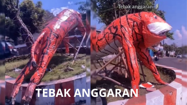 Viral Patung Harimau Lucu Mirip Lobster Jadi Bahan Bercandaan, Berapa Anggarannya Ya?